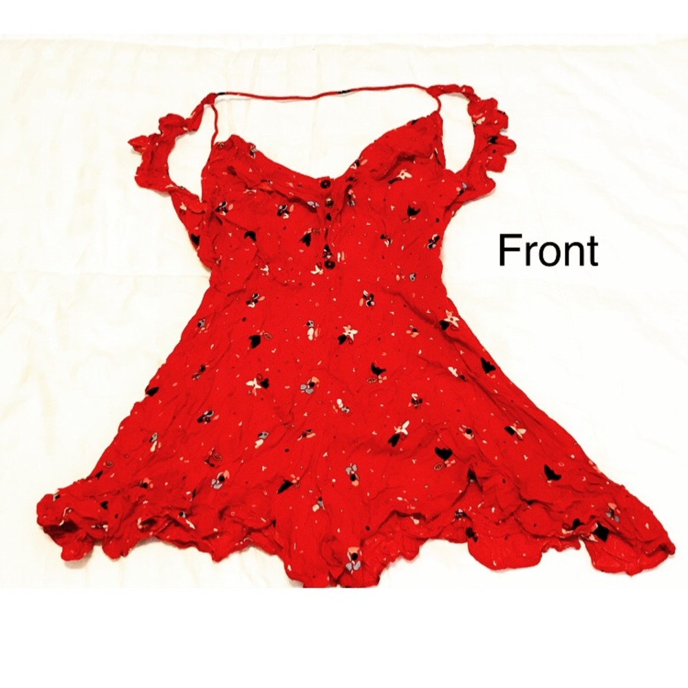 Red Floral Romper | Off Shoulder | Size 0